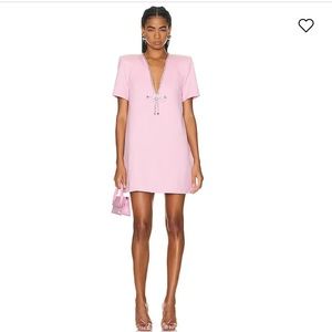AREA bow neck t-shirt dress